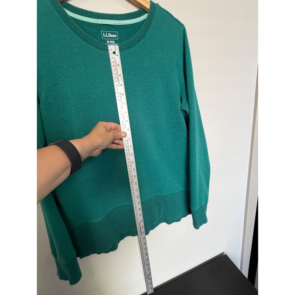 L.L.Bean Teal Crewneck Pullover Sweatshirt Womens Medium - Picture 10 of 17